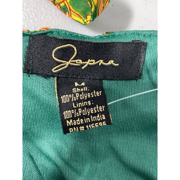 Japna Sleeveless Floral Crop Top Size Medium Ruffle Green Yellow Boho Hippie NEW - Picture 3 of 6